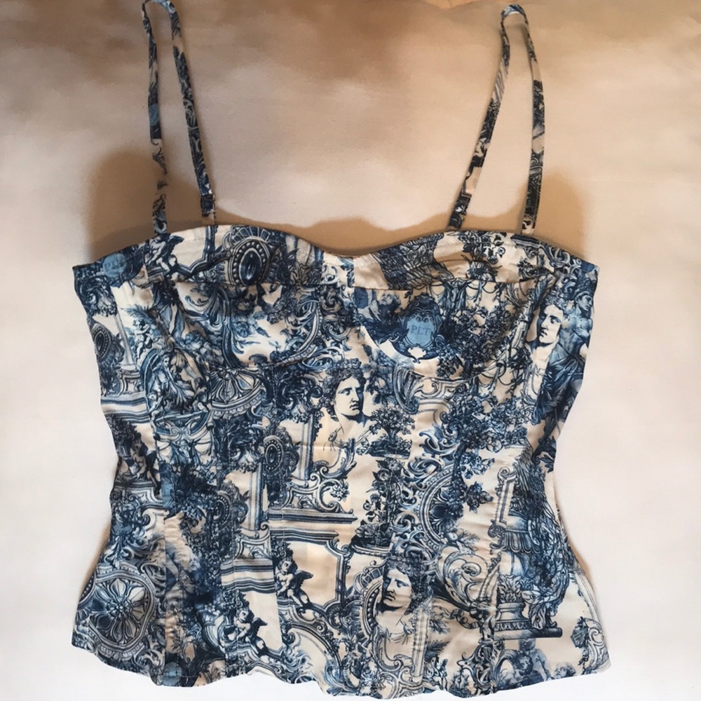 Blue and White Corset Top